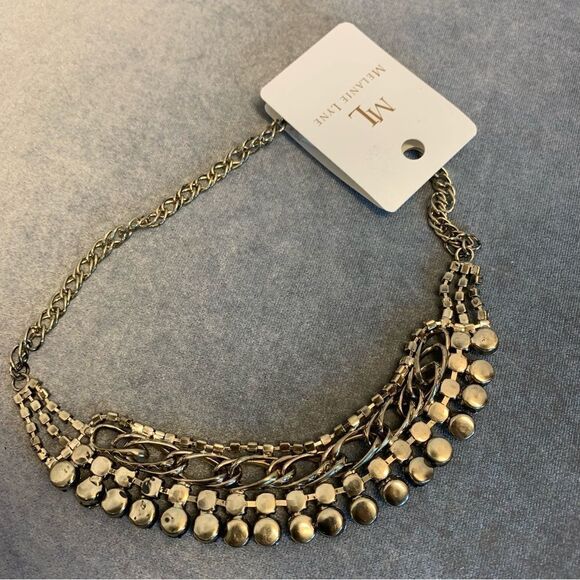 MELANIE Lyne Crystal rhinestone chain evening formal necklace NWT - Picture 8 of 11